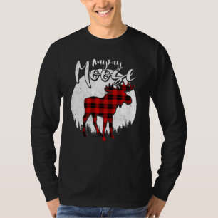 Naynay Moose Red Plaid Buffalo Matching Family Paj T-Shirt