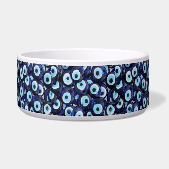 Nazar Amulets Evil Eye Stones Blue Pattern Bowl (Front)