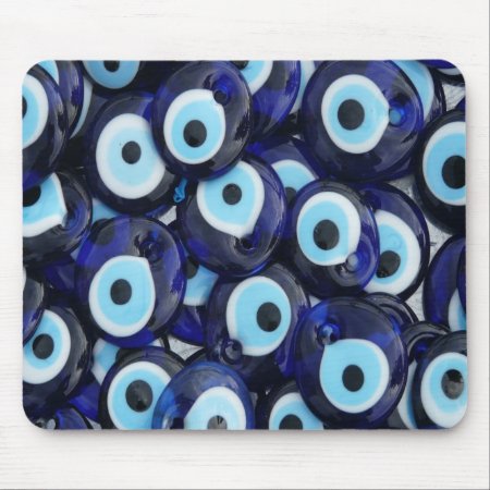 Nazar Amulets Evil Eye Stones Blue Pattern Mouse Pad