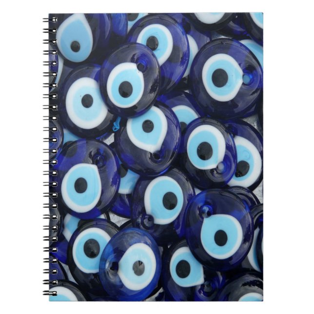 Nazar Amulets Evil Eye Stones Blue Pattern Notebook (Front)