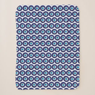 Nazar Evil Eye Protection Amulet Blue Bead Symbol Sherpa Blanket