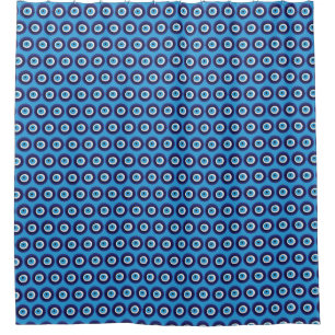Nazar Evil Eye Protection Amulet Blue Bead Symbol Shower Curtain
