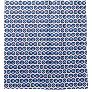 Nazar Evil Eye Protection Amulet Blue Bead Symbol Shower Curtain