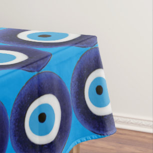 Nazar Evil Eye Protection Amulet Blue Bead Symbol Tablecloth
