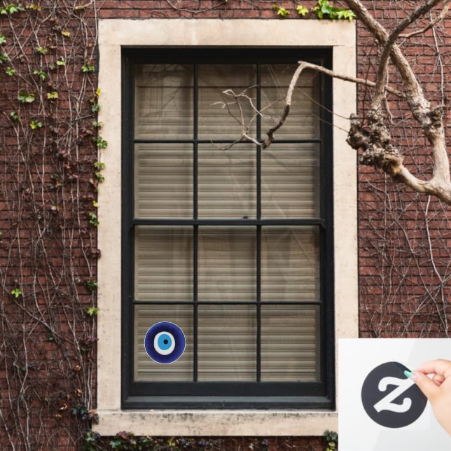 Nazar Evil Eye Protection Amulet Blue Bead Symbol Window Cling (Home Window)