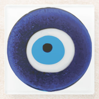 Nazar Evil Eye Protection Symbol Glass Coaster