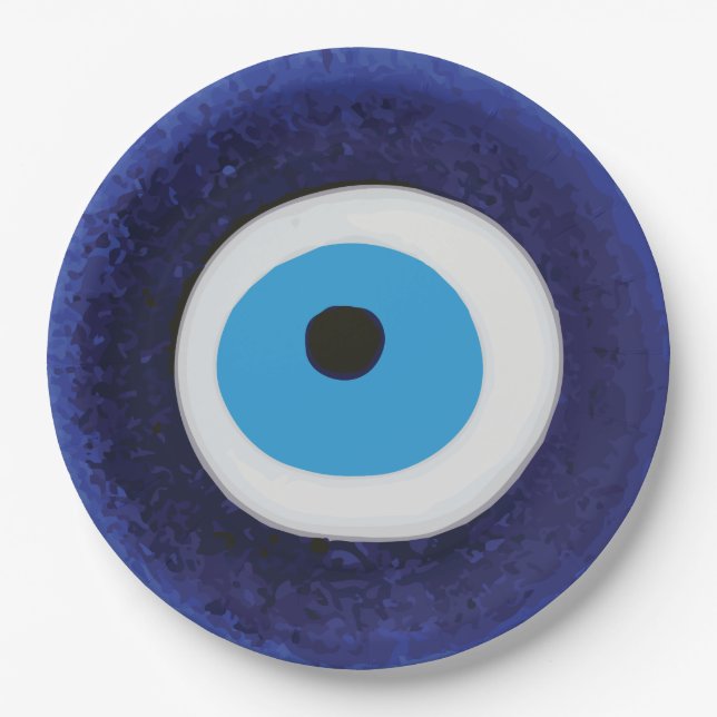 Nazar Evil Eye Protection Symbol Paper Plates (Front)