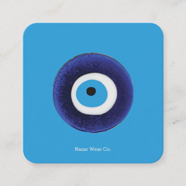 Nazar Evil Eye Protection Symbol Square Business Card (Front)