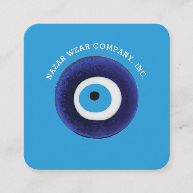 Nazar Evil Eye Protection Symbol Square Business Card (Front)