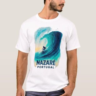 Nazaré Portugal Big Wave Surf T-Shirt – Vintage Wa