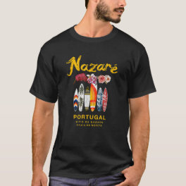 Nazare Portugal Praia do Norte Surfing T-Shirt