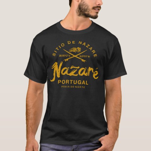 Nazare Portugal Surfing Vintage Retro 987 T_Shirt