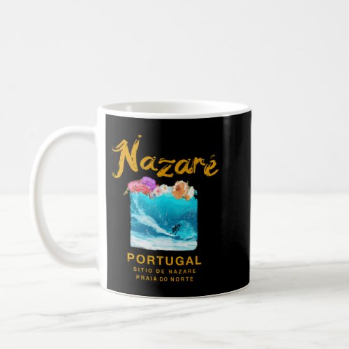 Nazare Portugal Vintage Retro Surfing 986 Coffee Mug