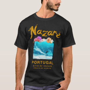 Nazare Portugal Vintage Retro Surfing 986 T-Shirt