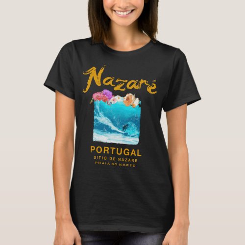 Nazare Portugal Vintage Retro Surfing 986 T_Shirt