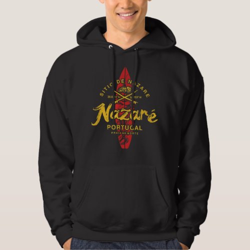 Nazare Portugal Vintage Surfing 498 Hoodie