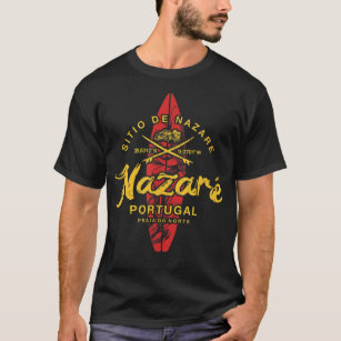 Nazare Portugal Vintage Surfing 498 T-Shirt