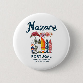 Nazare Portugal Vintage Surfing _4  Button