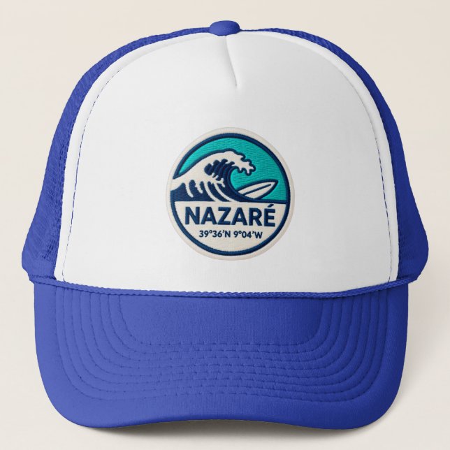 Nazaré Surf Trucker Hat – Portugal Coastal Wave Lo (Front)