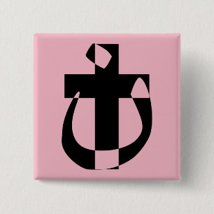 Nazarene Symbol Solidarity Christian Cross Button