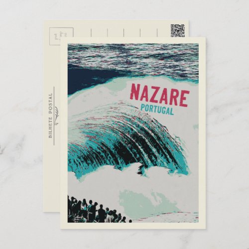 Nazares Biggest Waves in the world illustration Postcard