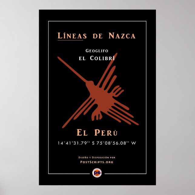 Nazca Geoglyphs-Hummingbird Poster (Front)