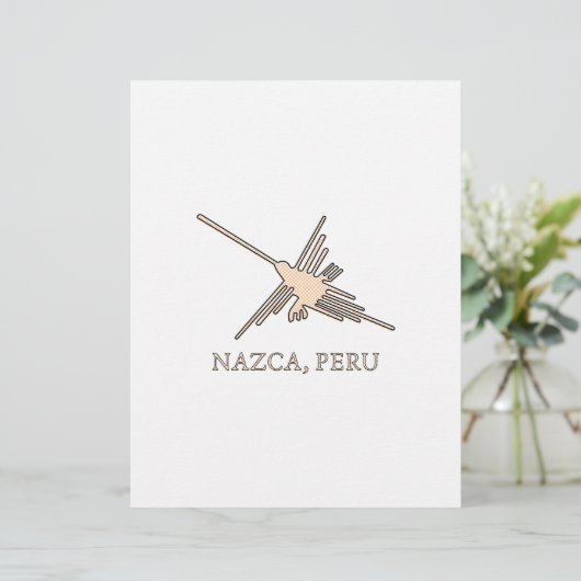 Nazca Hummingbird Geoglyph Newsprint (Standing Front)