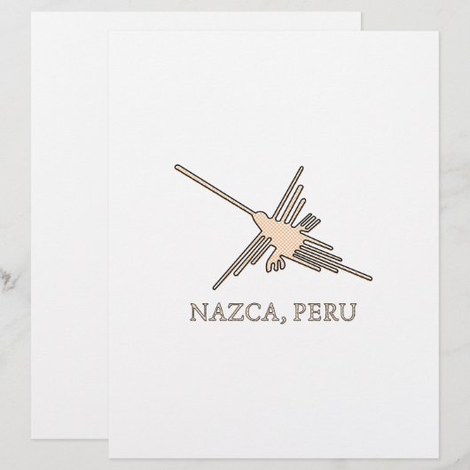 Nazca Hummingbird Geoglyph Newsprint (Front/Back)
