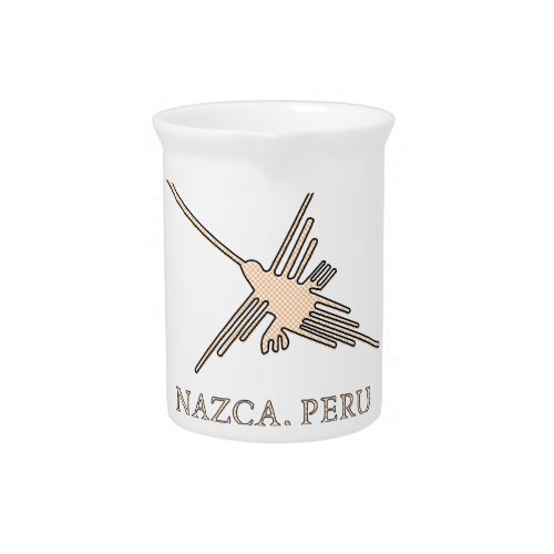 Nazca Hummingbird Geoglyph Newsprint Beverage Pitcher