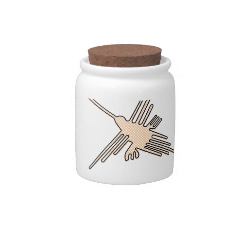 Nazca Hummingbird Geoglyph Newsprint Candy Jar