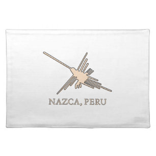 Nazca Hummingbird Geoglyph Newsprint Cloth Placemat