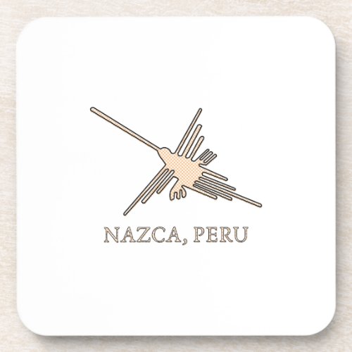 Nazca Hummingbird Geoglyph Newsprint Drink Coaster