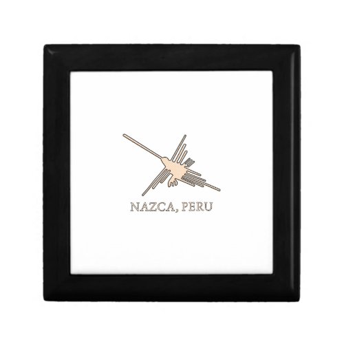 Nazca Hummingbird Geoglyph Newsprint Jewelry Box