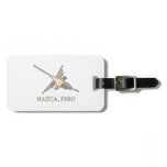Nazca Hummingbird Geoglyph Newsprint Luggage Tag Nazca Hummingbird Geoglyph Newsprint Luggage Tag