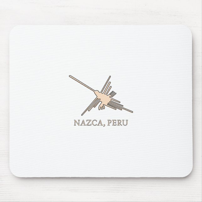 Nazca Hummingbird Geoglyph Newsprint Mouse Pad (Front)