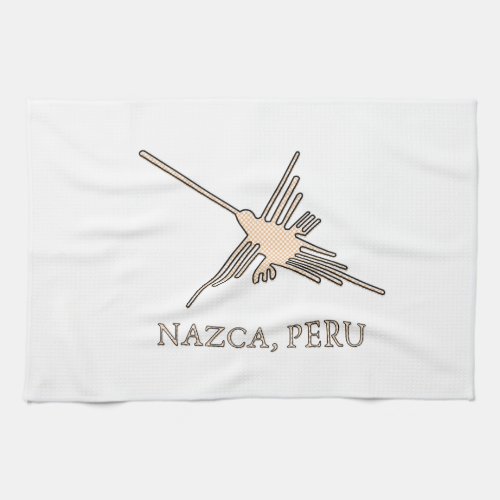 Nazca Hummingbird Geoglyph Newsprint Towel