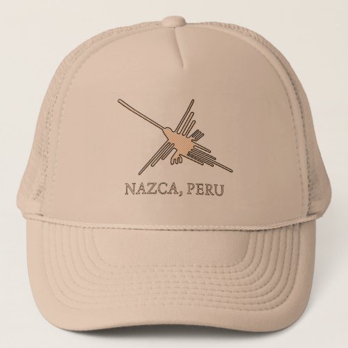Nazca Hummingbird Geoglyph Newsprint Trucker Hat