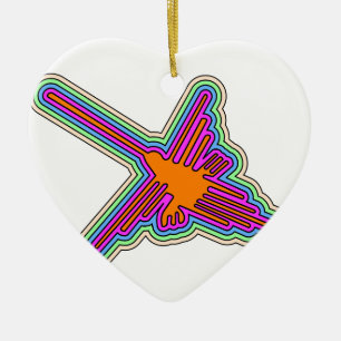 Nazca Hummingbird Peru Drawing Ceramic Ornament