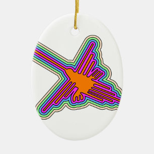 Nazca Hummingbird Peru Drawing Ceramic Ornament