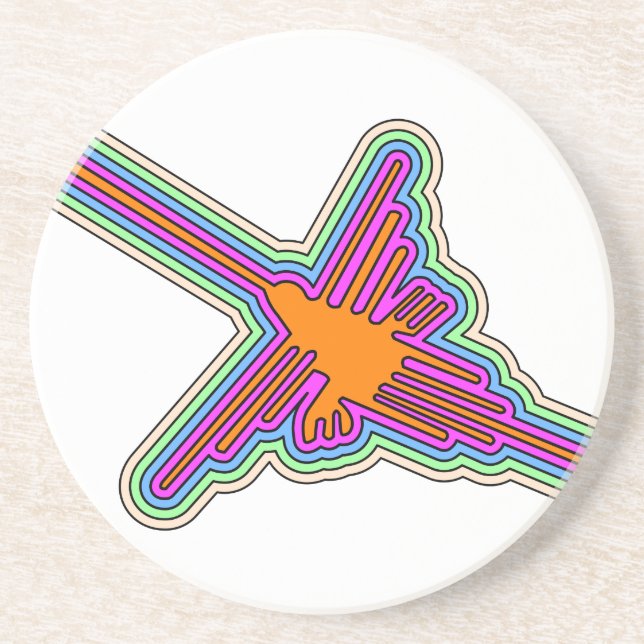 Nazca Hummingbird Peru Drawing Drink Coaster (Front)