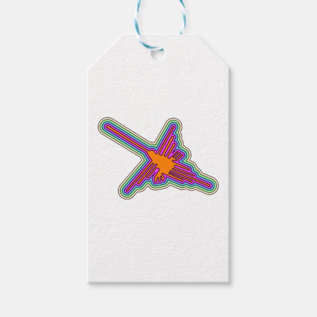 Nazca Hummingbird Peru Drawing Gift Tags (Front)