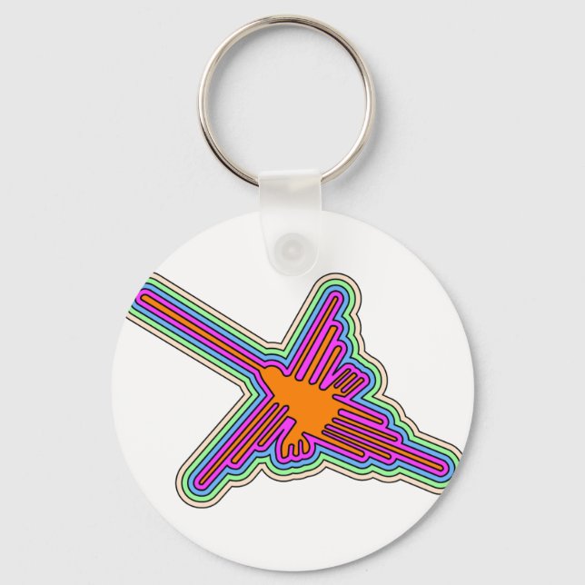 Nazca Hummingbird Peru Drawing Keychain (Front)