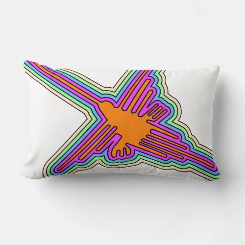 Nazca Hummingbird Peru Drawing Lumbar Pillow