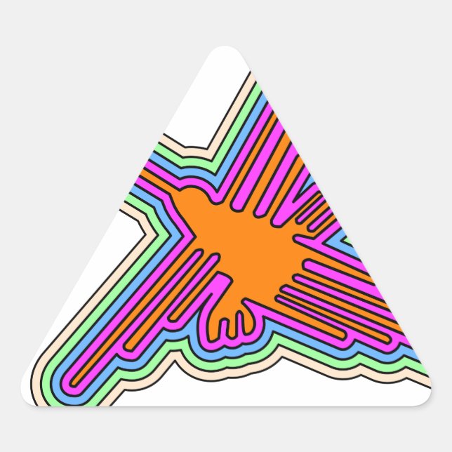 Nazca Hummingbird Peru Drawing Triangle Sticker (Front)