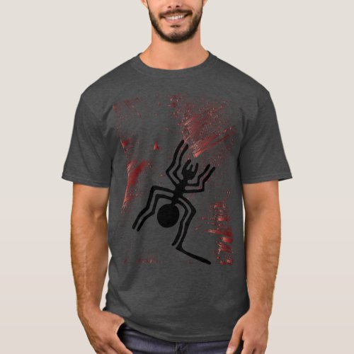 Nazca Lines Geoglyphs _ Ancient Black Spider T_Shirt