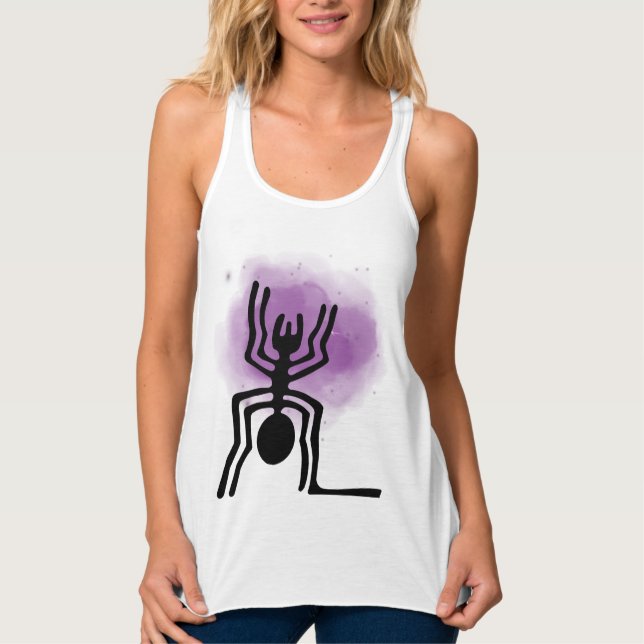 Nazca Lines Geoglyphs - Ancient Black Spider Tank Top (Front)