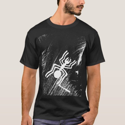 Nazca Lines Geoglyphs _ Ancient White Spider T_Shirt