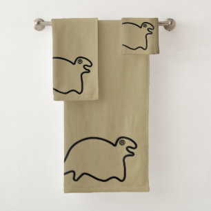 Nazca Lines  Gold and Black Towels Seal