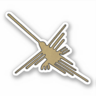 Nazca Lines Hummingbird Faux Embroidery Print Sticker