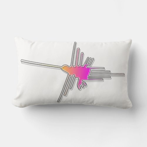 Nazca Lines Hummingbird Lumbar Pillow